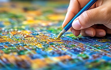 Poster - Engineer Drawing on Map to Explain Renewable Energy Locations