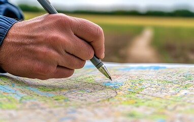 Poster - Engineer Drawing on Map to Explain Renewable Energy Locations