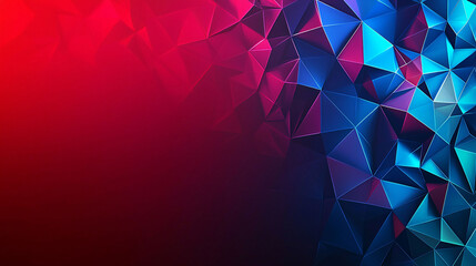Poster - Vibrant polygonal abstract background featuring blend of red, blue, and purple hues, creating dynamic and energetic visual experience. Perfect for modern design projects