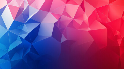 Poster - Vibrant polygonal abstract background featuring blend of red and blue hues, creating dynamic and energetic visual experience. Perfect for modern design projects