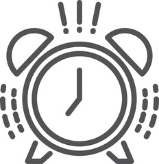 Wall Mural - Ringing alarm line icon. Clock reminder symbol