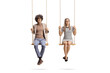 © Ljupco Smokovski - Young man and woman sitting on swings and smiling