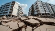 © Jayda_ArtistryHub - Powerful earthquake shaking buildings in an urban area, causing cracks in the ground and destruction   earthquake, urban destruction