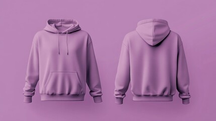 front and back plum hoodie mock up 