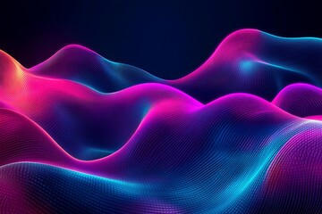 Poster - Big Neon Wave Background. Generative AI.