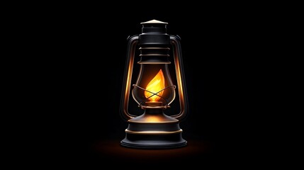 A Beacon of Hope: A vintage oil lamp casts a warm, inviting glow against a dark backdrop, symbolizing guidance, resilience, and the unwavering spirit of hope. 