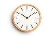 © GenBy - Minimalist wall clock with wooden frame, white background, modern design.