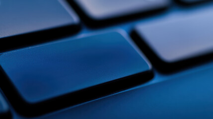 Canvas Print - A close up of a blue keyboard with clean keys, AI