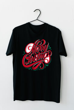 Merry Chrismas typography t shirt vector art illustration