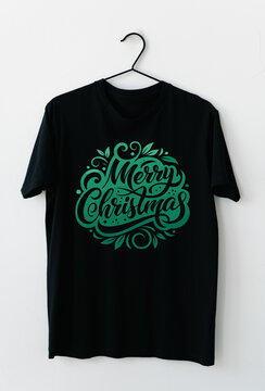 Merry Chrismas typography t shirt vector art illustration