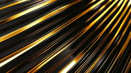 Wall Mural - Bold neon gold lines streak black canvas, moving dynamically soft blur effects. dark and bright modern, high-end aesthetic, 4k High-Quality Minimalist Luxury Background Animation Video
