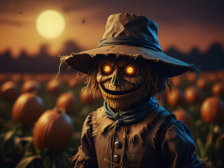 Wall Mural - Scary Scarecrow 