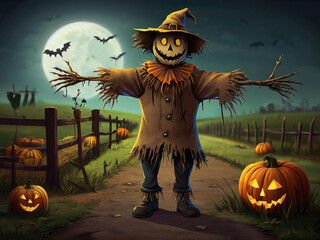 Canvas Print - Scary Scarecrow 