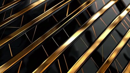 Wall Mural - Bold neon gold lines streak black canvas, moving dynamically soft blur effects. dark and bright modern, high-end aesthetic, 4k High-Quality Minimalist Luxury Background Animation Video