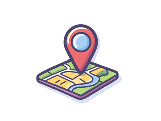 a map with a pin on it