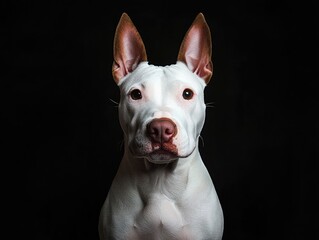 Poster - photo of a white and red bull terrier --ar 4:3 --v 6.1 Job ID: e5b62423-2f1e-4ddd-bee0-95af95eec4ee