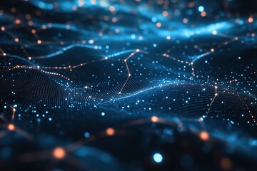 Poster - Representing computer graphics and futuristic internet network concept. Generative AI.