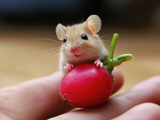 Canvas Print - hamster in a hand