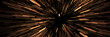 © Brilliant Eye - yellow speed lines from lights with blank spot on black background. 3D Rendering