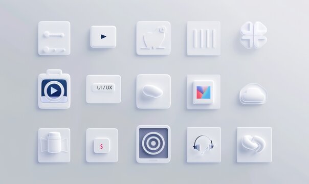 30 white vector icons for a mobile app 