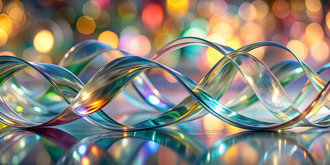 Poster - iridescent helix: abstract art photography