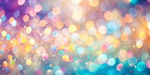 Canvas Print - shimmering celebration: abstract, vibrant bokeh background with warm, pastel hues. perfect for festi