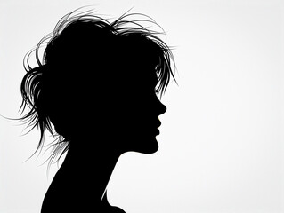 Wall Mural - Isolated Headshot Silhouette on White Background - Clean and Min