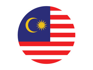Poster - Circle badge Malaysia flag button vector. Round Malaysia flag icon.