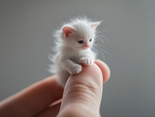 Wall Mural - kitten in a hand