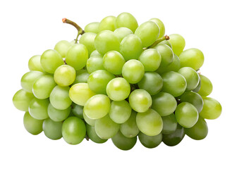 a cluster of green grapes isolated on transparent background