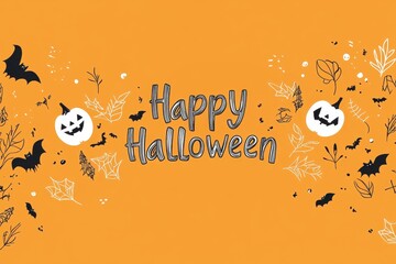 Wall Mural - Halloween background with the text 