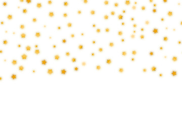 Wall Mural - gold glowing stars confetti isolated on transparent background. sparkle stars falling for design and