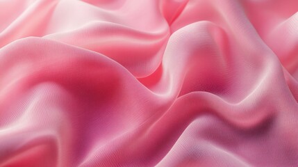 Poster - Pink silk fabric with soft folds, texture background. Elegant material concept