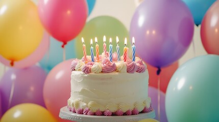 Poster - birthday cake with candles