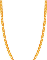 Poster - Golden necklace chain. Decorative round metal chain