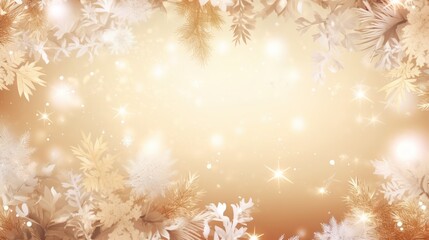 Sticker - Golden Festive Background with Silvery Foliage