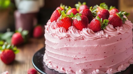 cake with strawberries