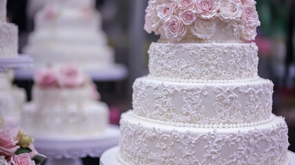 Poster - wedding cake and flowers