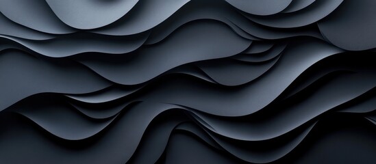 Abstract dark grey wavy textured background with layered paper.