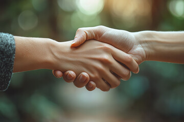 Poster - A person shaking hands with a client after closing a business deal. Concept of business.