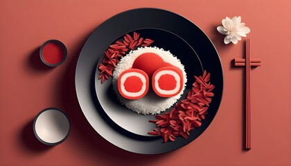 Wall Mural - Culinary Harmony - Minimalist Digital Sculpture Showcasing Aromatic Delights with Elegance