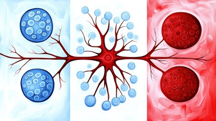 Poster - artistic representation of cells and neurons