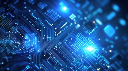 Poster - Abstract Blue Circuit Board Background Design