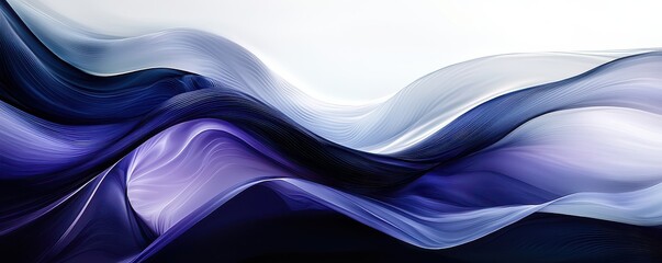 Poster - Abstract phone wallpaper featuring flowing wave patterns in shades of blue and white with a modern minimalist design