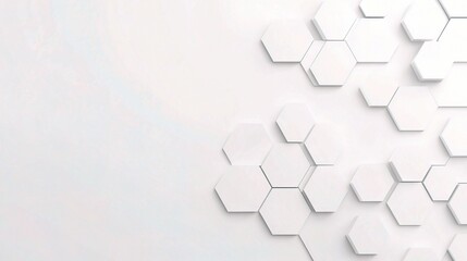 Sticker - Abstract White Hexagon Pattern on Light Background