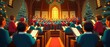 © Nathamanee - A choir is singing in a church with a Christmas theme