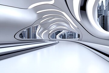 Aufkleber - Minimalist design of urban infrastructure, with simple lines representing roads, bridges, and buildings interconnected in a clean, geometric layout.
