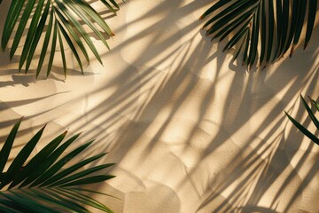 A silhouette of a palm tree on a wall