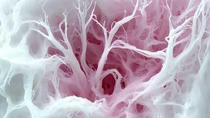 Poster - intricate cellular structure in soft pink and white colors