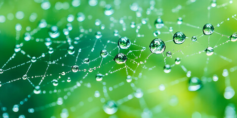 Ethereal Dew Drops on a Spider's Web